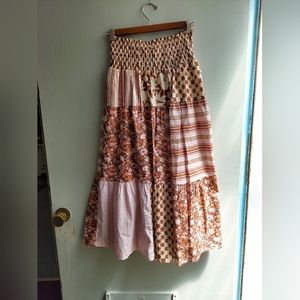 Universal Thread Maxi Skirt (ankle L) Large Patchwork Design Size XS NWT